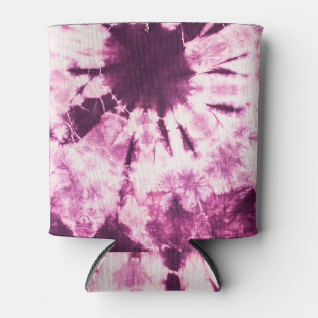 Porta-lata Textura de Tie Dye Batik Roxo (Frente)
