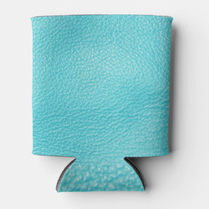 Porta-lata Textura Elegante De Couro Turquesa