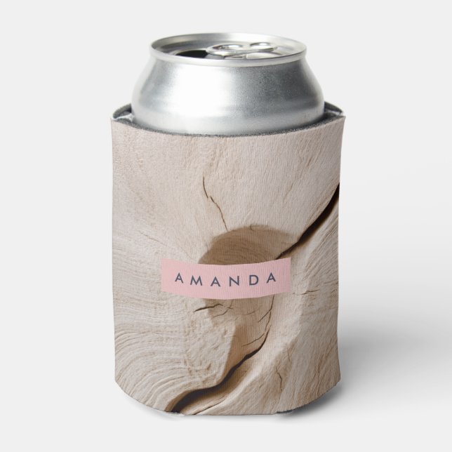 Porta-lata Textura Personalizada de Grão de Madeira Natural (Can Front)