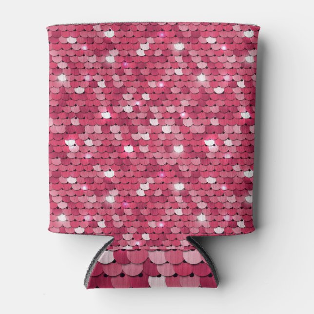 Porta-lata Textura sequenciada rosa, padrão de vinheta (Frente)