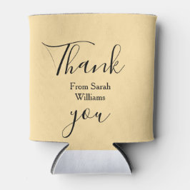 Porta-lata Thank you from add name yellow Pastel boho wedding