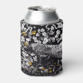 Porta-lata Theo Van Hoytema Retro Peacock Clip Art Black and