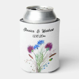 Porta-lata Thiste Purple floral Scotland Watercolor Casamento