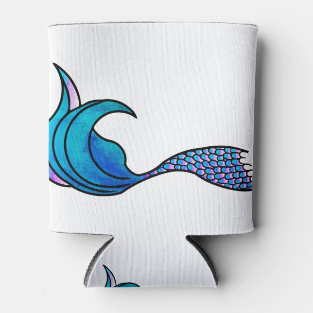 Porta-lata Tie Dye Blue Mermaid tail (Frente)