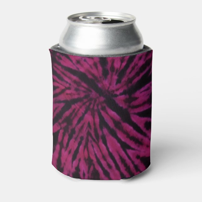 Porta-lata Tie-Dye Purple Pink Black Hippie Retro Pattern  (Can Back)