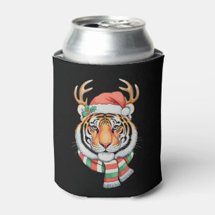 Porta-lata Tigre Rena Chapéu de Natal do Papai Noel Festa de