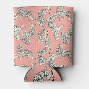 Porta-lata Tigres Brancos: Padrão Exótico Rosa