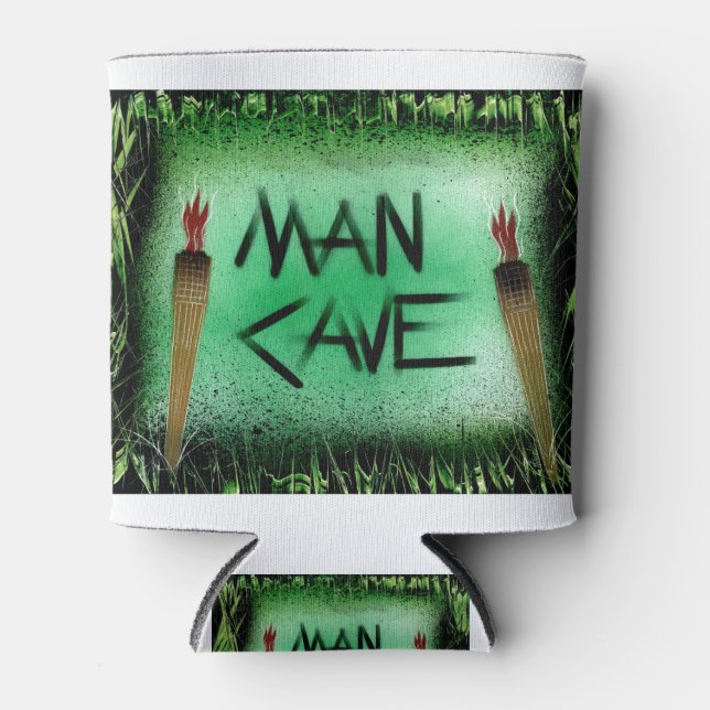 Porta-lata Tiki Torch Man Cave Verde (Frente)