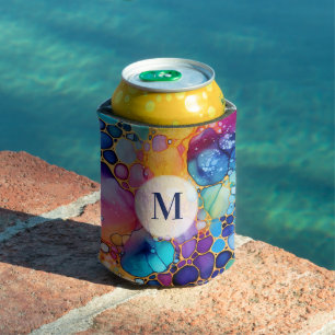 Porta-lata Tinta alcoólica colorida, moderna aquarelas, fundo