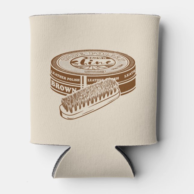 Porta-lata Tinta de cor calçado castanha (Frente)