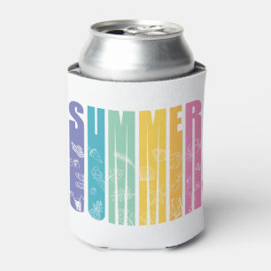 Porta-lata Tipografia Arco-Íris de Verão - GraphicLoveShop