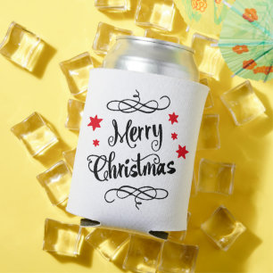 Porta-lata Tipografia Feliz de Natal - Branco Vermelho