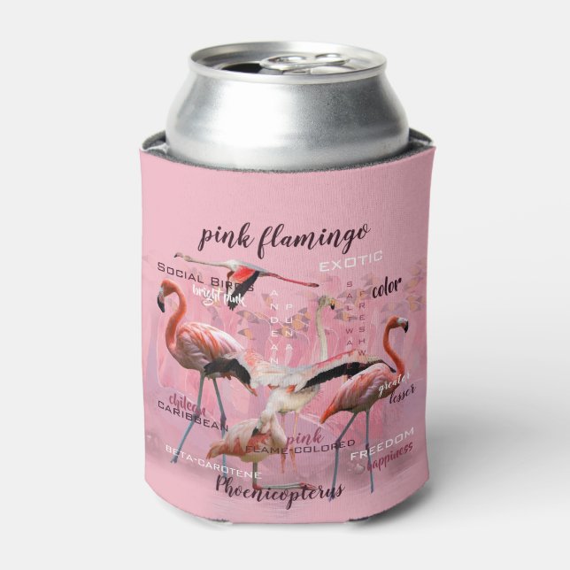 Porta-lata Tipografia Flamingo Rosa | Personalizado (Can Front)