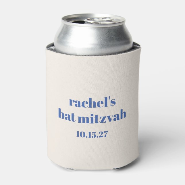 Porta-lata Tipografia Negrito Ivory Blue Cute Bat Mitzvah (Can Front)