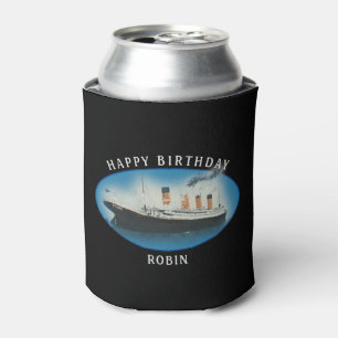 Porta-lata Titanic Birthday Black RMS White Star Line Ship
