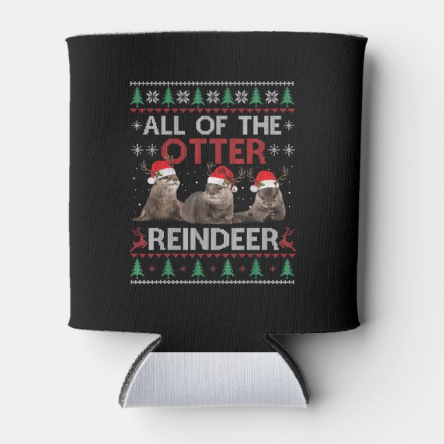 Porta-lata Todos Os Suéteres Feios De Natal De Reindeer (Frente)
