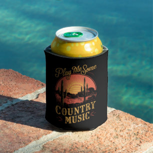 Porta-lata Toque-me alguma música country vintage cowboy ocid