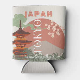 Porta-lata Tóquio Japão Viagem Art, Retro-Viagem Art