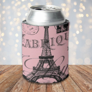 Porta-lata torre iffel romântica-rosa-vintage paris