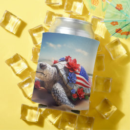 PORTA-LATA TORTA AZUL BRANCA E FLORES, VERMELHA PATRIÓTICA