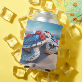 PORTA-LATA TORTA AZUL BRANCA E FLORES, VERMELHA PATRIÓTICA