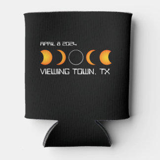 Porta-lata Total do Eclipse Solar 2024 Cidade Personalizada