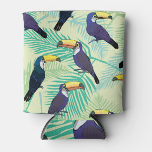 Porta-lata Toucan Vintage, Ilustração Colorida.