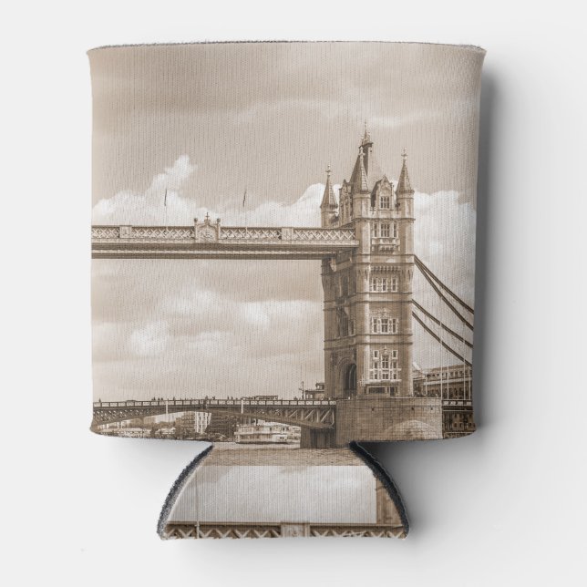 Porta-lata Tower Bridge, Londres: sepia da safra icônica (Frente)