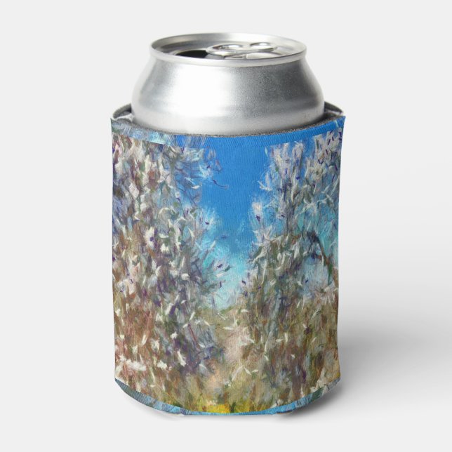 Porta-lata Trabalho de arte de Pointilismo da Árvore de Amênd (Can Front)