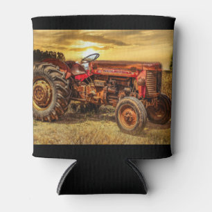 Porta-lata Trator de Fazenda Vermelha Vintage