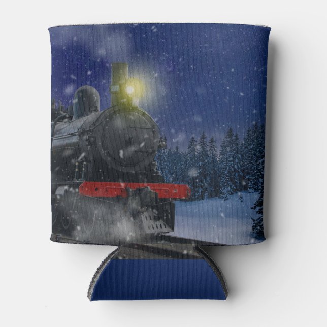 Porta-lata Trem de Natal na neve (Frente)
