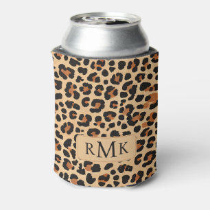 Porta-lata Trendy Bold Leopard Imprimir Personalizado 3 Letra