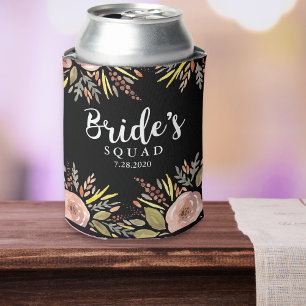 Porta-lata Trendy Floral Bride Squad Data de Casamento Person