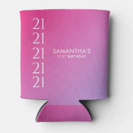 Porta-lata Trendy Modern Bold Pink Gradient 21st Birthday