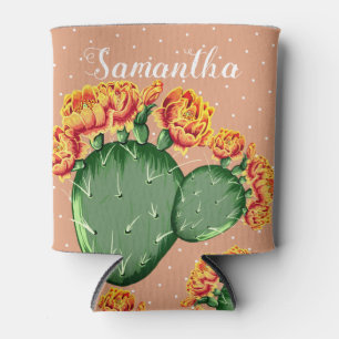 Porta-lata Trendy Orange Flower Purgar Cactus Prickly Pode Ar