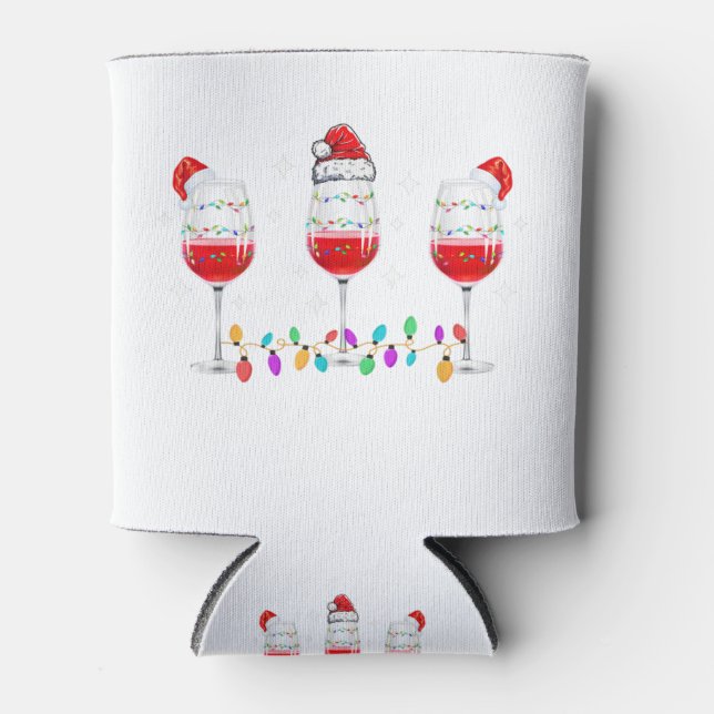 Porta-lata Três copos de vinho Noite Santa Hat X (Frente)