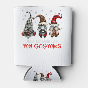 Porta-lata Três Gnomos No Natal Vermelho Apenas Saindo Com O