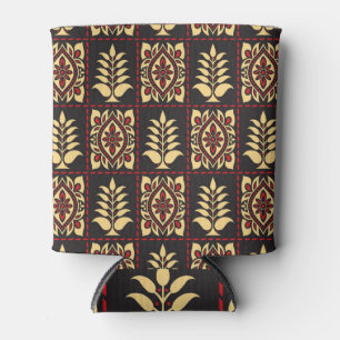 Porta-lata Tribal Floral: Elegância de Padrão Vintage
