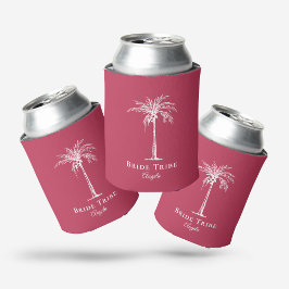 Porta-lata Tribo Brilhante Moderna Magenta White Palm Tree Pe