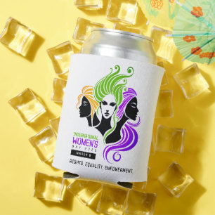 Porta-lata Trio Colorido Estilizado de Mulheres na IWD 2025