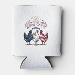 Porta-lata Trio de Frango Patriótico Vetor de Gravação Vintag