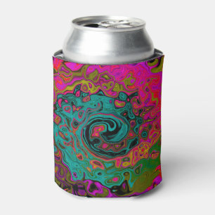Porta-lata Trippy Turquoise Abstrato Retro Liquid Swirl