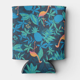 Porta-lata Tropical Artística: Padrão Flamingo Pineapple.