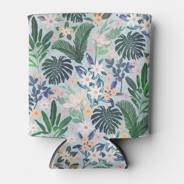 Porta-lata Tropical Foliage Floral Pattern (Frente)