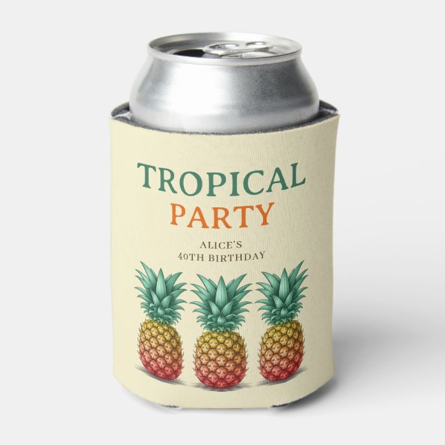 Porta-lata Tropical party with pineapple (Can Front)