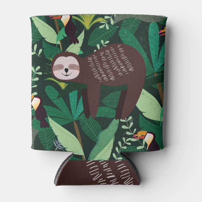 Porta-lata Tropical Sloth: Cartoon sem Perigo (Frente)