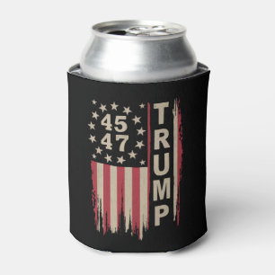 Porta-lata Trump 45 47 Antigo Retro América Bandeira EUA
