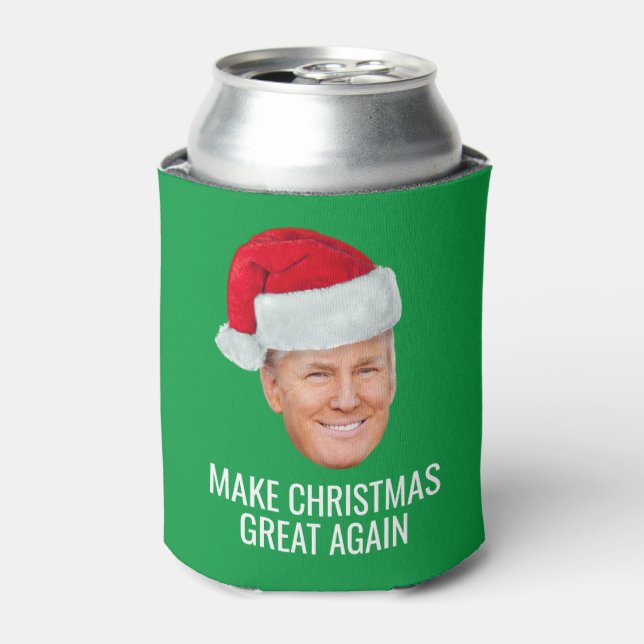 Porta-lata Trump com Santa Hat - Faça Excelente de Natal nova (Can Front)