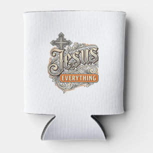 Porta-lata Tudo de Jesus Tipografia Cristã Vintage Desi