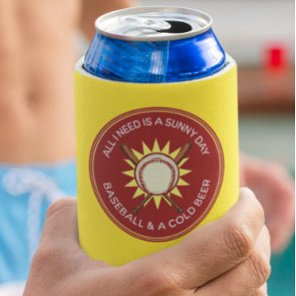 Porta-lata Tudo o que preciso é um dia ensolarado, beisebol,